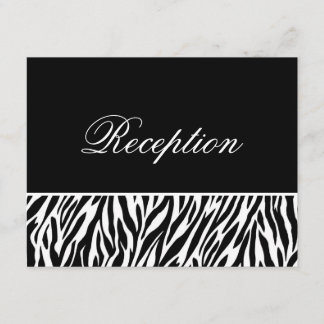 Black White Zebra Print Template Reception Cards