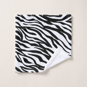 Black & White Zebra Safari Animal Print Wash Cloth