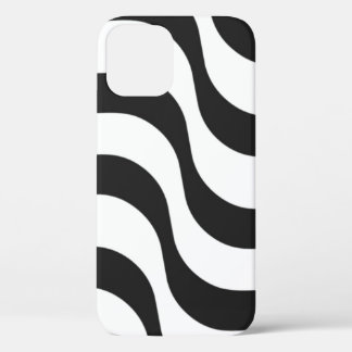 black + white zebra stripe pattern modern iPhone 12 case