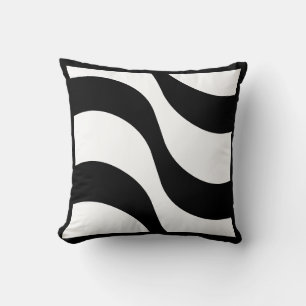 black + white zebra stripe pattern modern pillow