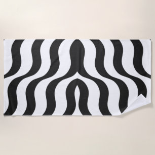 black + white zebra stripe pattern modern  pillow beach towel