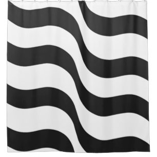 black + white zebra stripe pattern modern pillow shower curtain