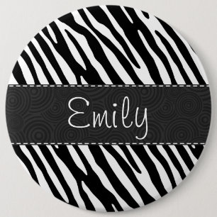 Black & White Zebra Stripes 6 Cm Round Badge