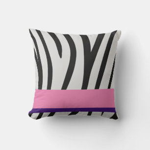 Black/White Zebra Stripes/Any Colour/Purple Lines Cushion