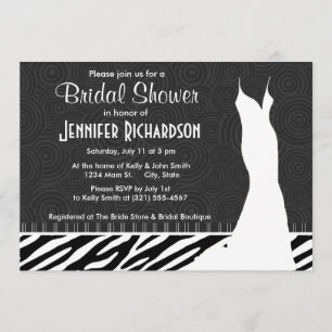 Black & White Zebra Stripes Invitation