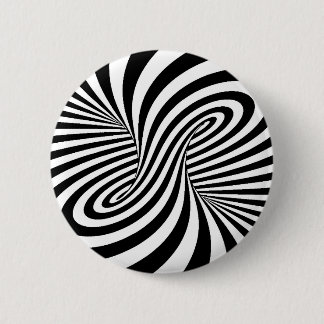 BLACK WHITE ZEBRA SWIRLS PATTERNS OPTICAL ILLUSION 6 CM ROUND BADGE