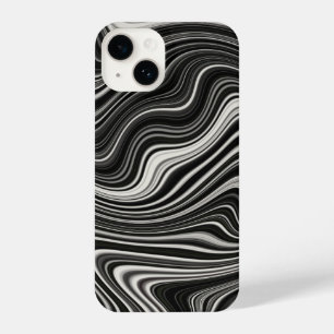 Black & White Zebra Wavy Abstraction iPhone 14 Case