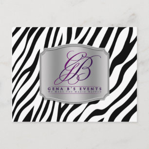 Black white zebra, your photo Wedding Planner Postcard