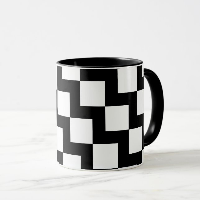 Black White ZigZag Mug (Front Right)