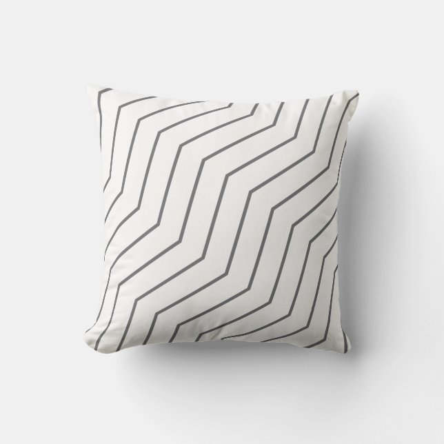 Black White Zigzag Pattern Lumbar Pillow (Front)