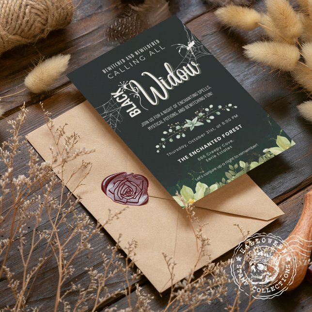 Black Widow Bewitched and Bewildered bouquet Invitation (Black Widow Bewitched and Bewildered bouquet Invitation cover from The Beekeeper Store)