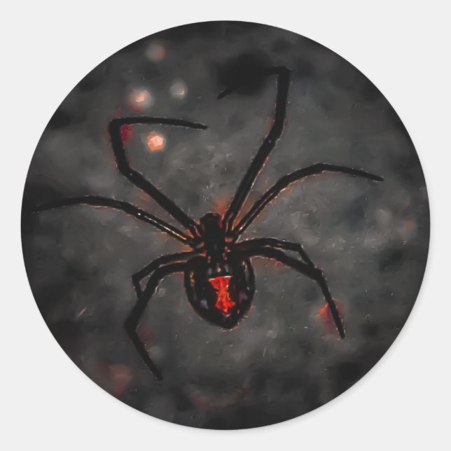 black widow classic round sticker (Front)