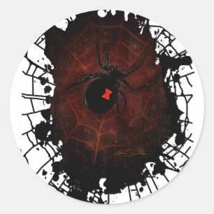 Black Widow Classic Round Sticker