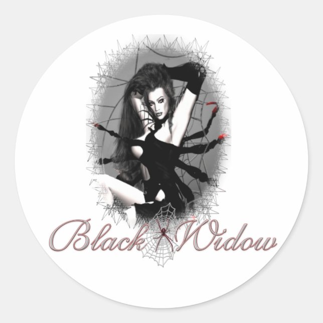 Black Widow Classic Round Sticker (Front)