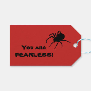 Black Widow, Fearless, Red Gift Tag