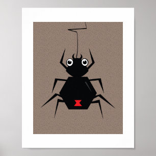 Black Widow Minimal Illustration Poster for Kids