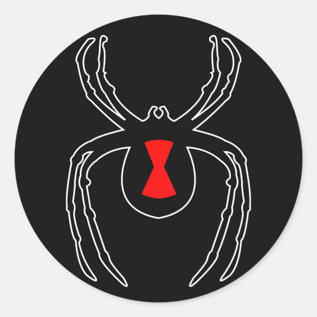 Black Widow Outline Classic Round Sticker (Front)