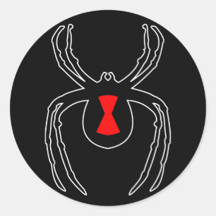 Black Widow Outline Classic Round Sticker