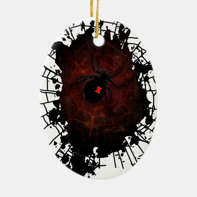 Black Widow (Signature Design) Ceramic Ornament (Back)