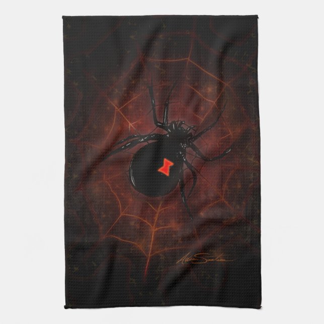 Black Widow (Signature Design) Tea Towel (Vertical)