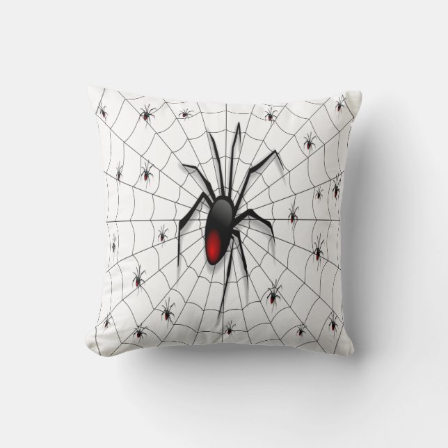 Black Widow Spider and Babies - Cushion (Front)