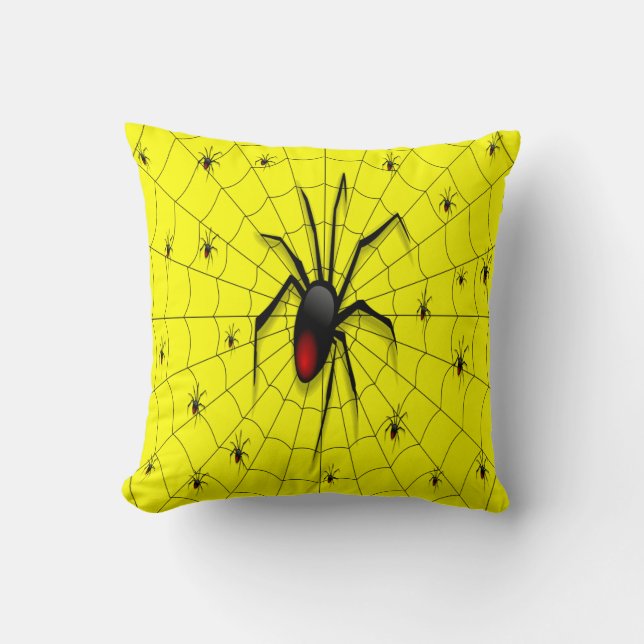 Black Widow Spider and Babies - Cushion (Front)