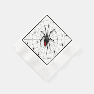 Black Widow Spider and Babies - Napkin