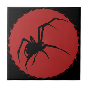 Black Widow Spider Ceramic Tile