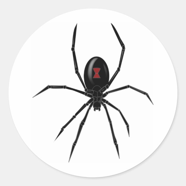 Black WIdow Spider Classic Round Sticker (Front)