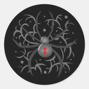 Black Widow Spider Classic Round Sticker