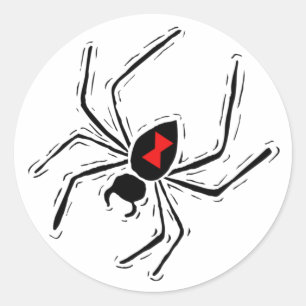 Black Widow Spider Classic Round Sticker