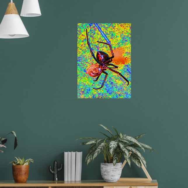 Black Widow Spider Eating Poster (Living Room 1)