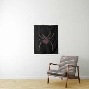 Black Widow Spider Gift Spider Lovers Tapestry