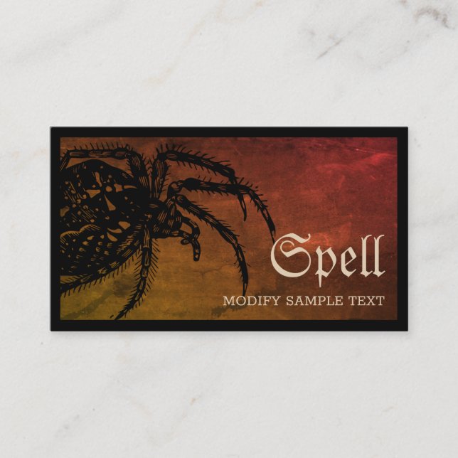  Black Widow Spider Halloween Business Card (Front)