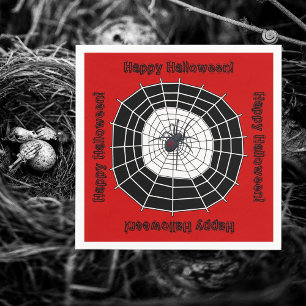Black Widow Spider Happy Halloween Party Napkin