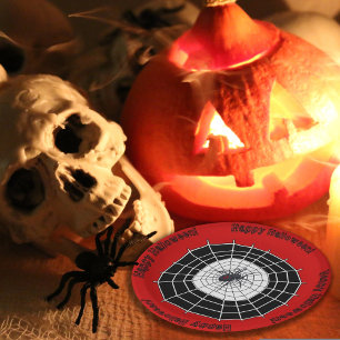 Black Widow Spider Happy Halloween Party Paper Plate