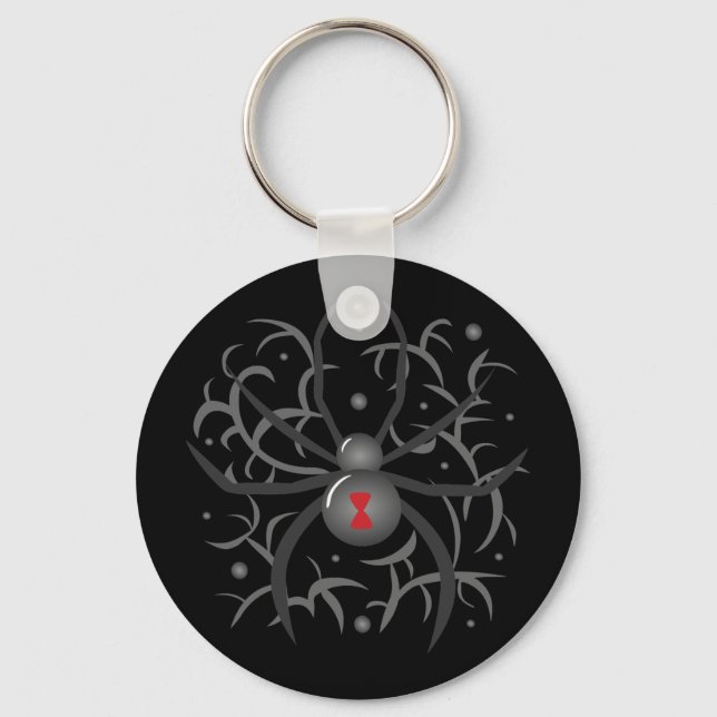Black Widow Spider Key Ring (Front)