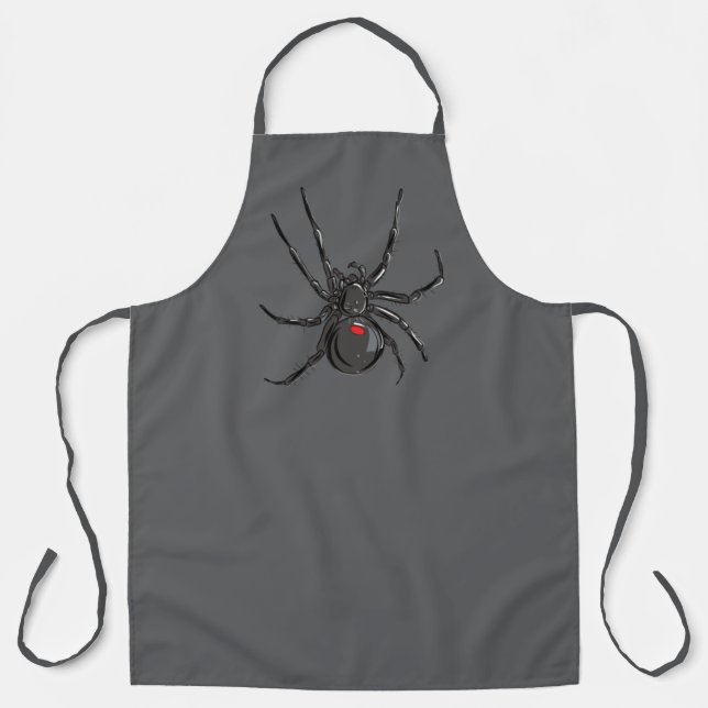 Black Widow Spider Original Drawing Art  Apron (Front)