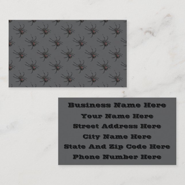 Black Widow Spider Original Drawing Art Business Card (Front/Back)