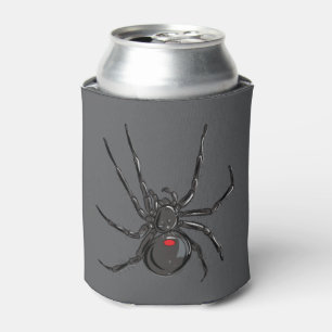 Black Widow Spider Original Drawing Art  Can Cooler