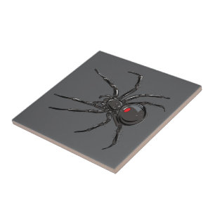 Black Widow Spider Original Drawing Art  Ceramic Tile