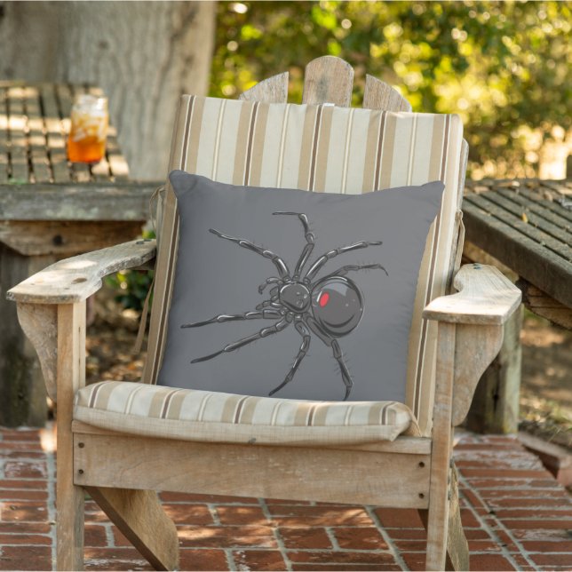 Black Widow Spider Original Drawing Art  Cushion (Chair)