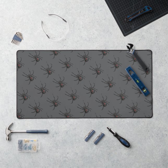Black Widow Spider Original Drawing Art  Desk Mat (Workstation)