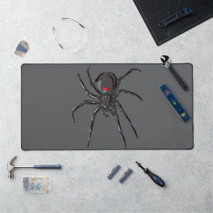 Black Widow Spider Original Drawing Art  Desk Mat