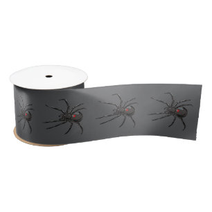 Black Widow Spider Original Drawing Art  Satin Ribbon