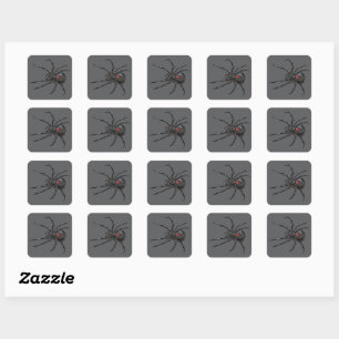 Black Widow Spider Original Drawing Art  Square Sticker