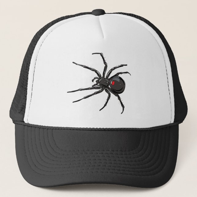 Black Widow Spider Original Drawing Art Trucker Hat (Front)