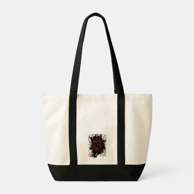 Black Widow Spider Paint Splatter Web Gothic Bold  Tote Bag (Back)