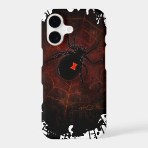 Black Widow Spider Paint Splatter Web Gothic Dark