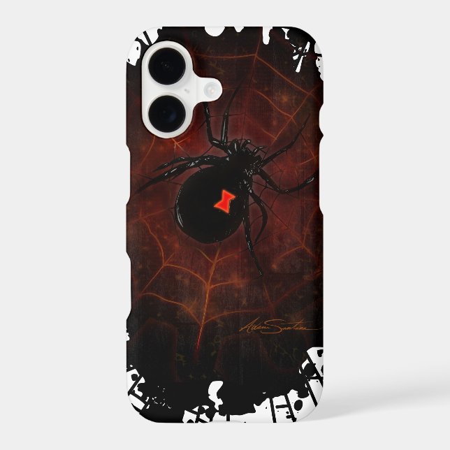 Black Widow Spider Paint Splatter Web Gothic Dark  (Back)